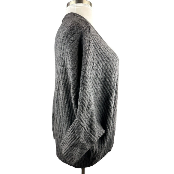 Barefoot Dreams Cozy Chic Lite Ribbed Shrug Cardigan Carbon Gray Plus Size 3X - Picture 7 of 11
